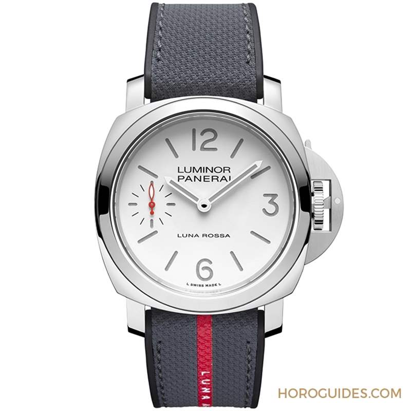 OFFICINE PANERAI - 消光白表盤、紅色小秒針，純凈又搶眼｜Panerai Luminor Luna Rossa腕表PAM01342