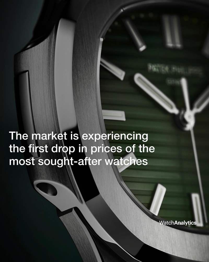 AP皇家橡樹和PP金鷹兩大熱門運動表，它們的市場行情自從2022年3月初以后開始由高峰往下走，目前平均價格至少降低7.3%。 （IG@watchanalytics）