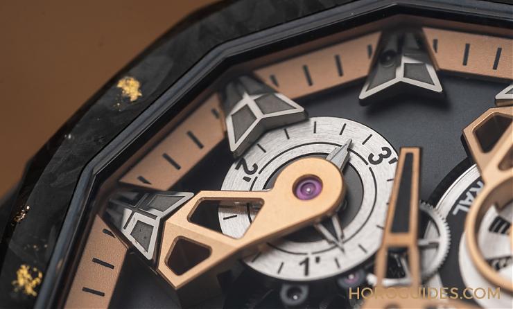 為這道剛硬厚實的輪廓,撒金|Corum Admiral 45海軍上將飛行陀飛輪鏤空自動腕表-復刻表