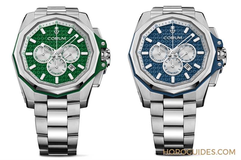 選擇障礙了!Corum Admiral 45海軍上將計時碼表藍面、綠面全新靚色限量上市-復刻表