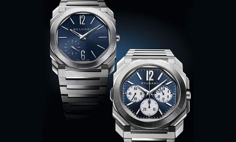 這樣的喀什米爾藍(lán)面,美絕了!BVLGARI Octo Finissimo超薄兩地時(shí)間計(jì)時(shí)碼表-復(fù)刻表