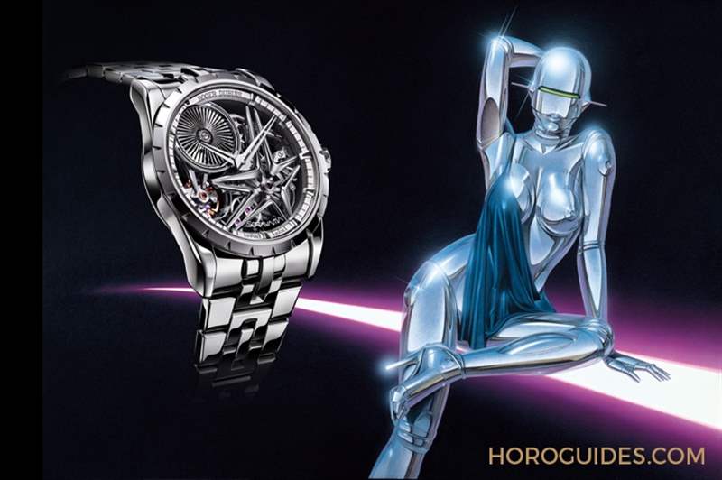ROGER DUBUIS - 這款自動盤轉起來很迷幻！ Roger Dubuis攜手空山基推出Excalibur Sorayama Monobalancier腕表