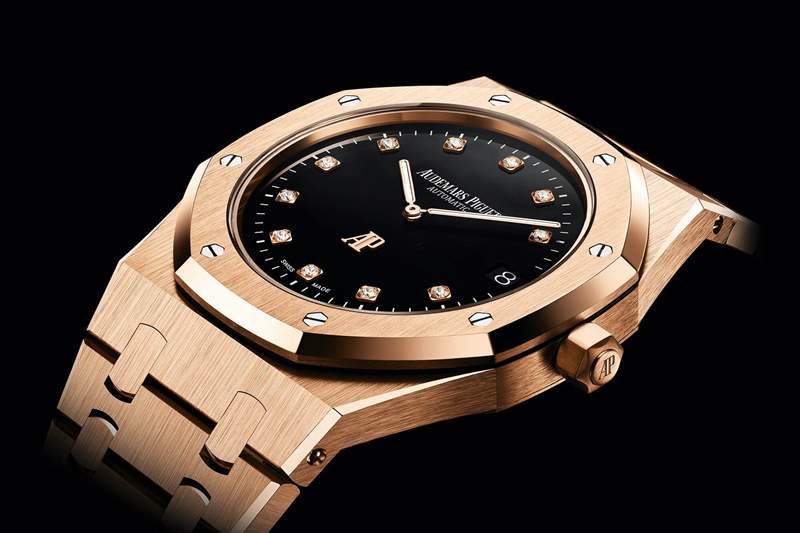 愛彼皇家橡樹珍寶超薄玫瑰金配鉆石時(shí)標(biāo)