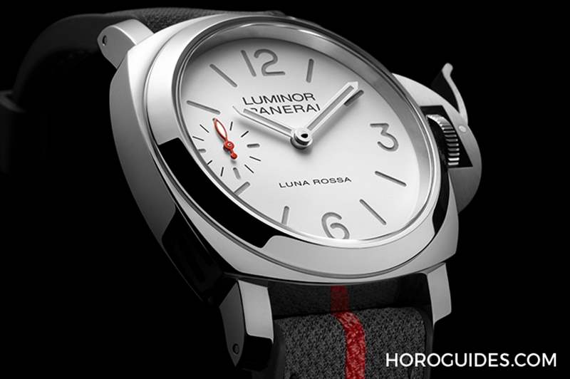 OFFICINE PANERAI - 消光白表盤、紅色小秒針，純凈又搶眼｜Panerai Luminor Luna Rossa腕表PAM01342
