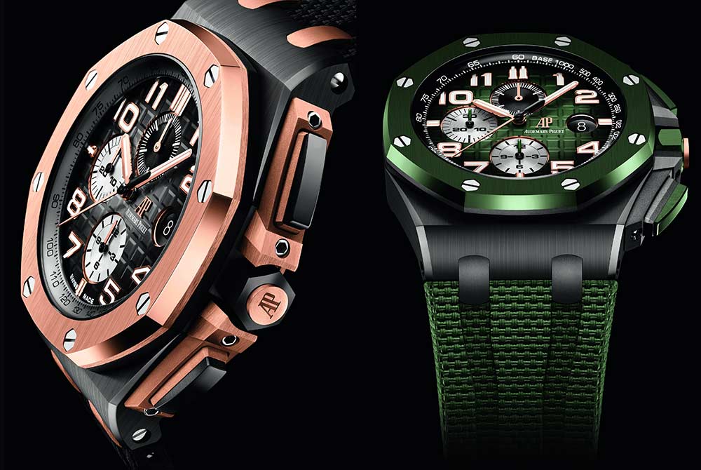 愛(ài)彼皇家橡樹(shù)離岸煙熏表盤(pán)兩種色調(diào)