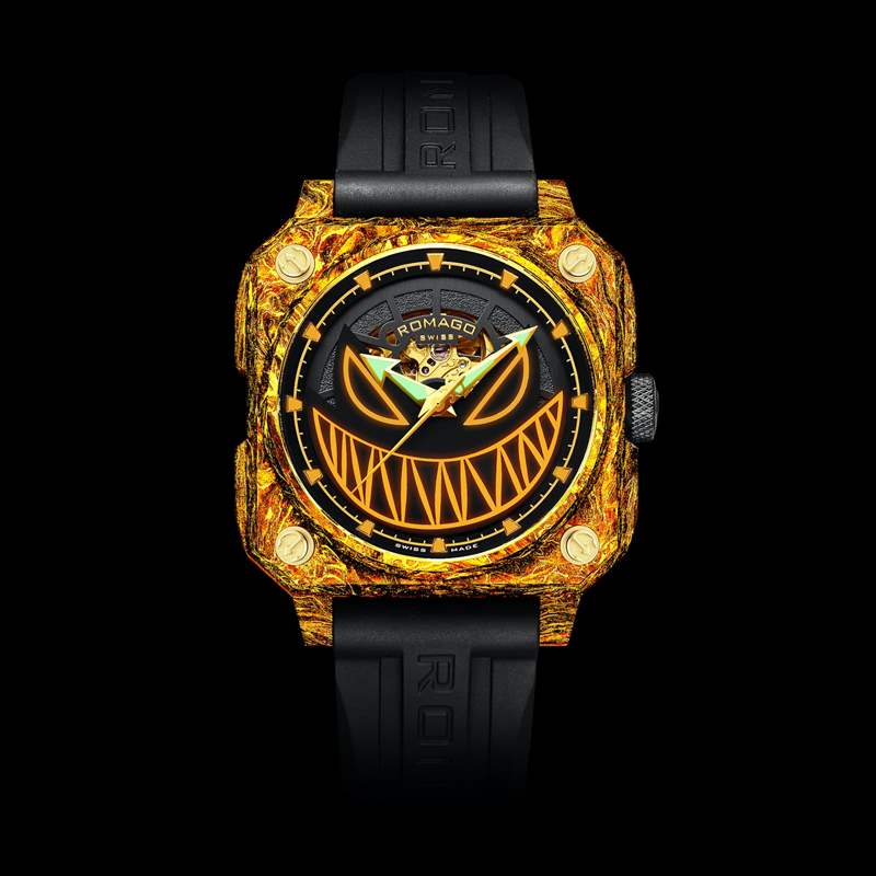 獨(dú)立制表師ROMAGO黃金配夜光碳纖玩味新作漆黑中螢火蟲(chóng)沖擊視覺(jué)-復(fù)刻表