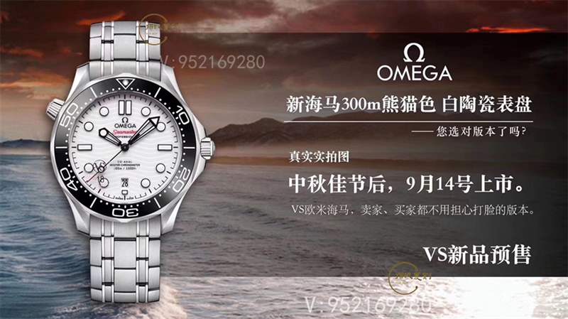 VS廠復(fù)刻歐米茄海馬300熊貓盤(pán)秒殺市場(chǎng)版本-復(fù)刻表