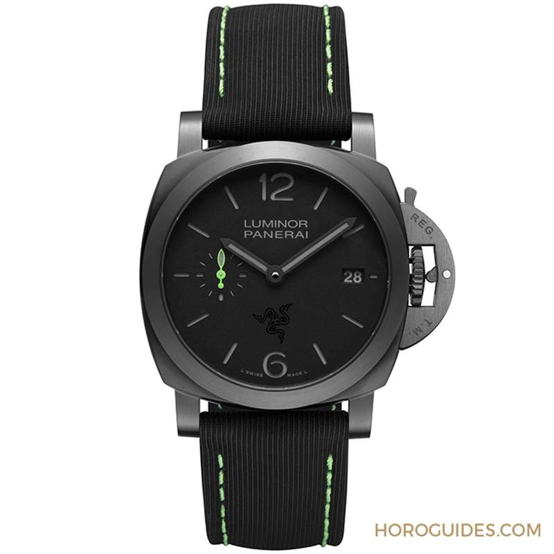 OFFICINE PANERAI - 電競美學加身，雷蛇螢光綠在發(fā)光｜Panerai Luminor Quaranta Razer特別版
