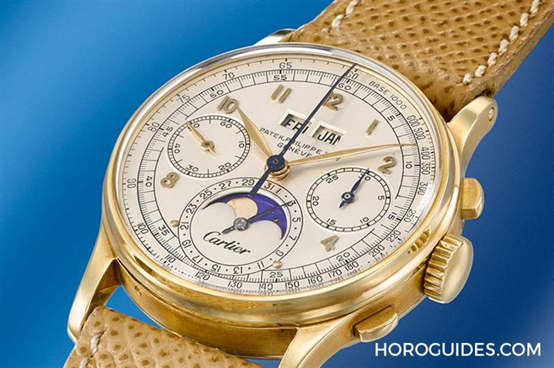 PATEK PHILIPPE - 佳士得即將拍賣：百達(dá)翡麗Ref.1518萬年歷計時碼表，唯一已知配有Cartier雙簽面盤