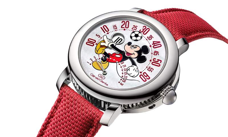 米老鼠踢足球BVLGARI Gerald Genta Arena雙逆跳米老鼠足球限量版腕表-復(fù)刻表
