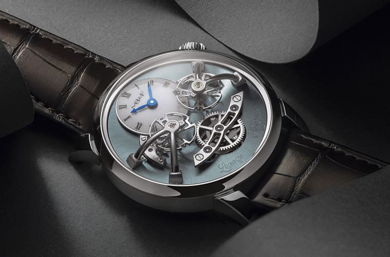 MB&F LM2雙擺輪手表改用鈀金表殼搭海藍色面盤限量再出擊-復刻表