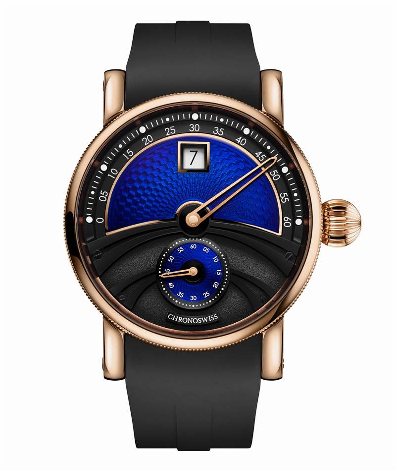 Chronoswiss推出Delphis Oracle數(shù)字跳時(shí)腕表:藍(lán)色琺瑯與璣鏤工藝-復(fù)刻表