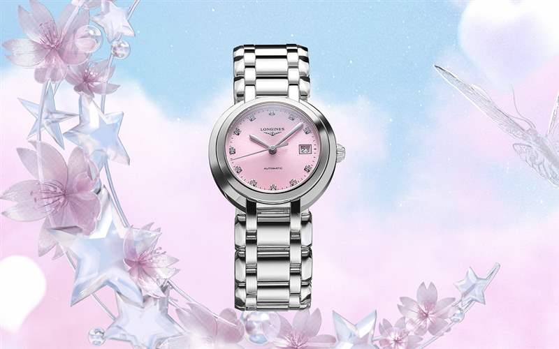 『新表』浪琴推出PrimaLuna女士腕表新作:冰藍(lán)與櫻粉-復(fù)刻表