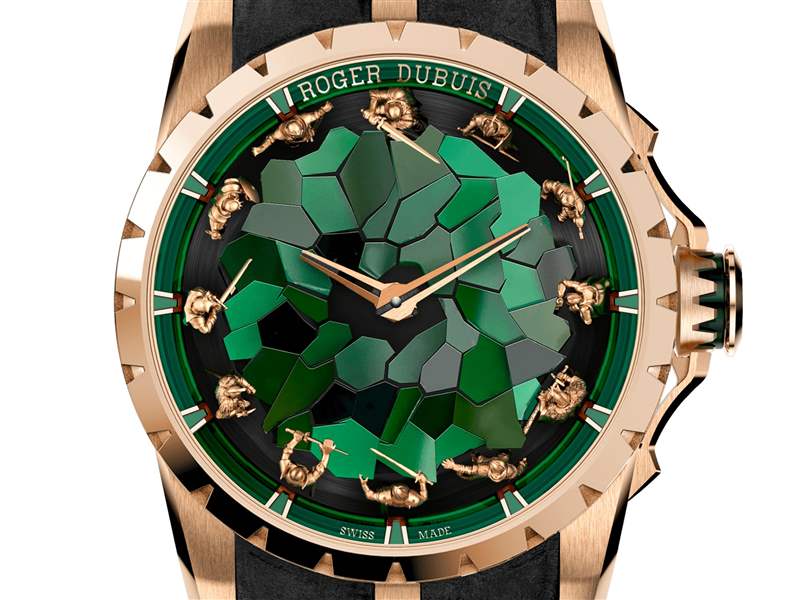 羅杰杜彼推出綠色版Excalibur Knights of the Round Table RDDBEX1026圓桌騎士腕表-復(fù)刻表