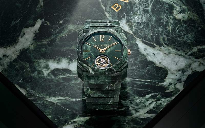 寶格麗推出Octo Finissimo Tourbillon Marble超薄陀飛輪腕表:阿爾卑斯山脈大理石-復(fù)刻表