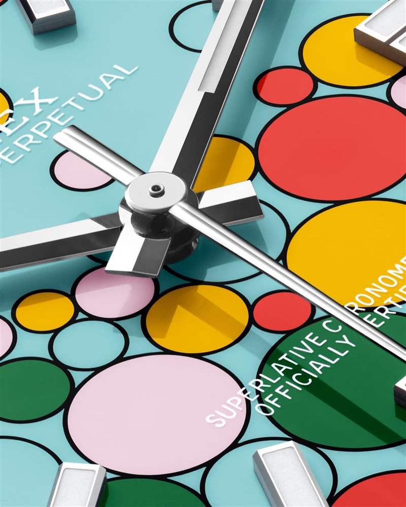 勞力士2023年為Oyster Perpetual系列設計了「慶典」（Celebration）面盤圖案，繽紛多樣的造型引起市場兩極化反應。 （IG@rolex）