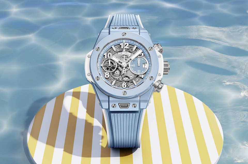 超適合夏天的宇舶大爆炸天空藍(lán)陶瓷計(jì)時(shí)碼表雙色表殼交織沁涼活力-復(fù)刻表