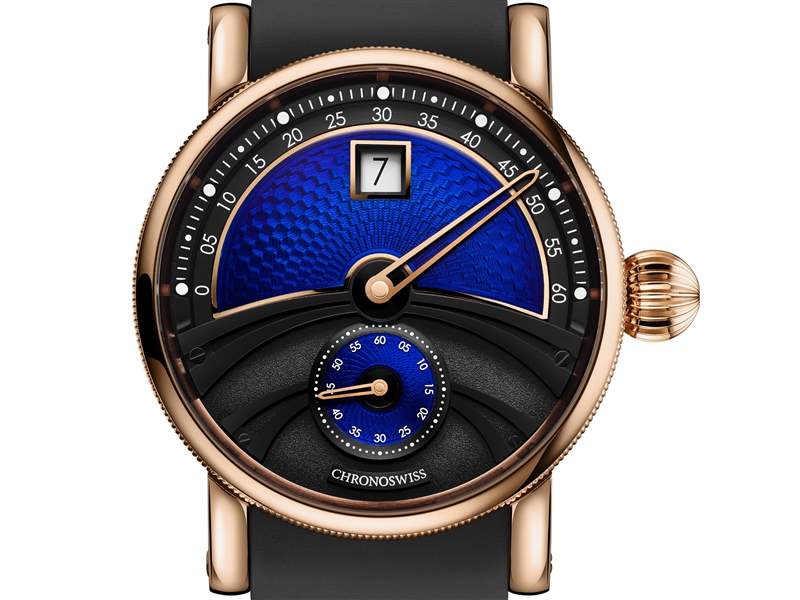 Chronoswiss推出Delphis Oracle數(shù)字跳時(shí)腕表:藍(lán)色琺瑯與璣鏤工藝-復(fù)刻表
