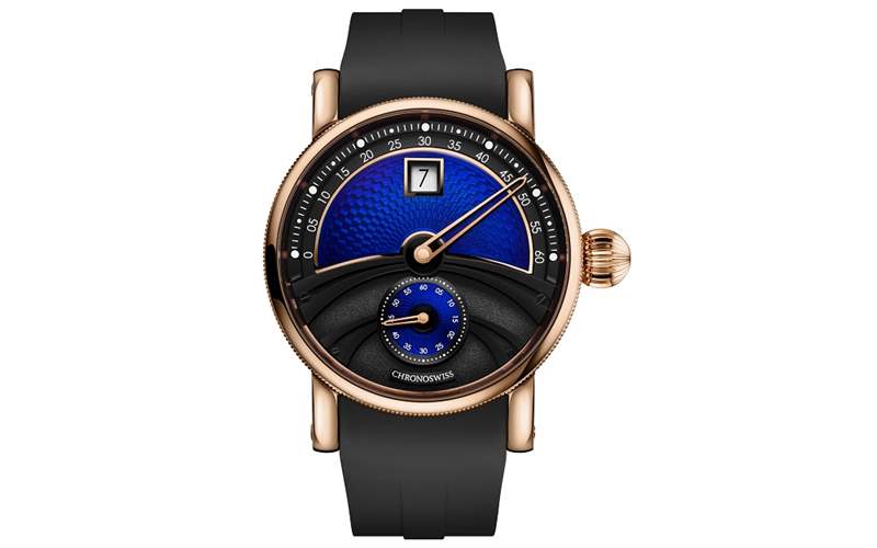 Chronoswiss推出Delphis Oracle數(shù)字跳時(shí)腕表:藍(lán)色琺瑯與璣鏤工藝-復(fù)刻表