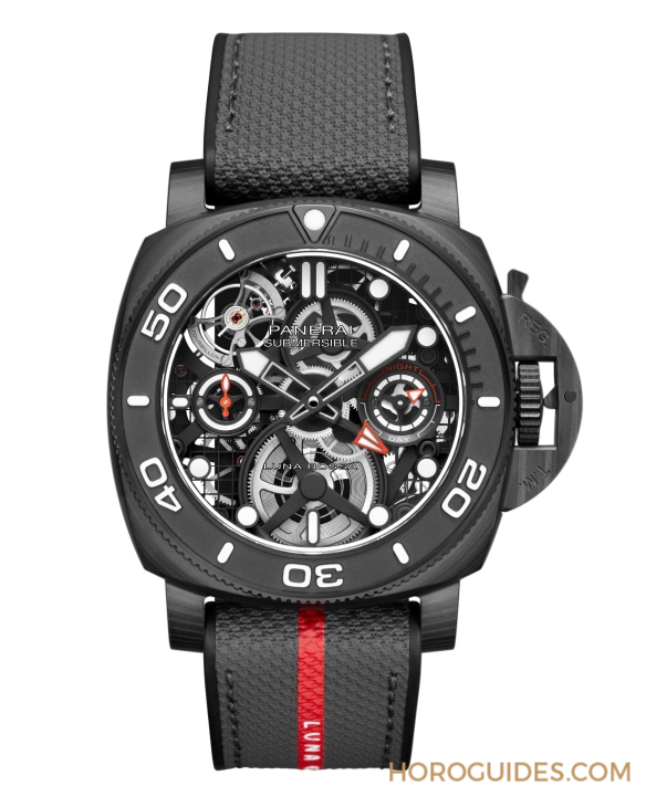 OFFICINE PANERAI - PANERAI首次采Carbotech打造陀飛輪表款｜體驗版Submersible Tourbillon GMT Luna Rossa-PAM01405
