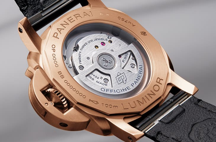 沛納海Luminor PAM01641改以Goldtech紅金搭配實(shí)用兩地時間功能-復(fù)刻表