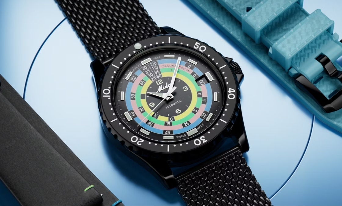 MIDO - OCEAN STAR - M026.807.33.051.00 - 漆黑中的復(fù)古「彩虹圈」！ MIDO再度推出Ocean Star Decompression Timer 1961復(fù)刻限量版