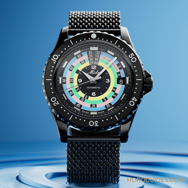 MIDO - OCEAN STAR - M026.807.33.051.00 - 漆黑中的復(fù)古「彩虹圈」！ MIDO再度推出Ocean Star Decompression Timer 1961復(fù)刻限量版