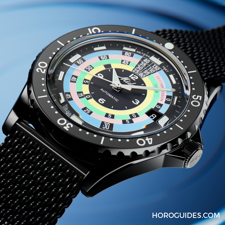 MIDO - OCEAN STAR - M026.807.33.051.00 - 漆黑中的復(fù)古「彩虹圈」！ MIDO再度推出Ocean Star Decompression Timer 1961復(fù)刻限量版